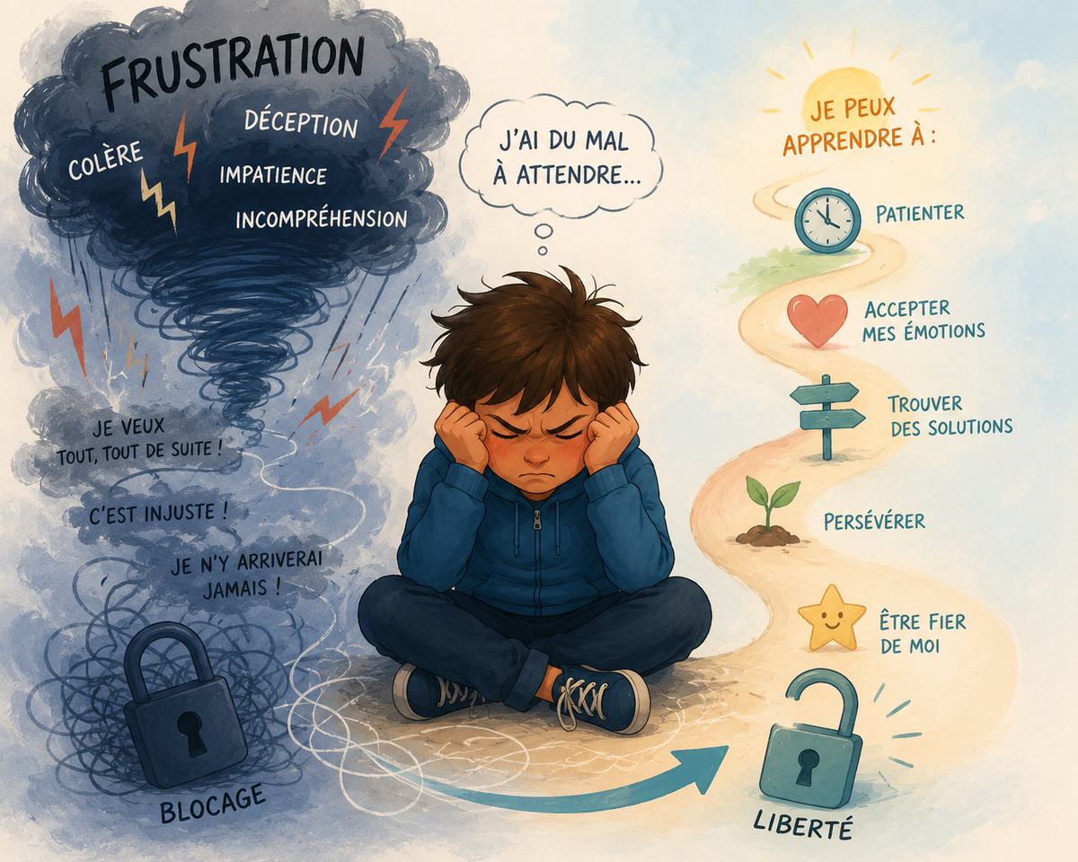 Illustration : de la frustration à la régulation émotionnelle